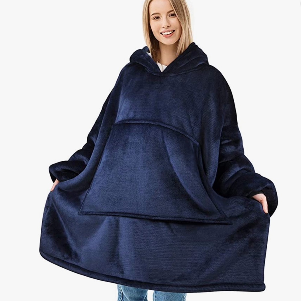 Oversized Blanket Sweatshirt, Super Soft Warm Cozy Wearable Sherpa Hoodie
